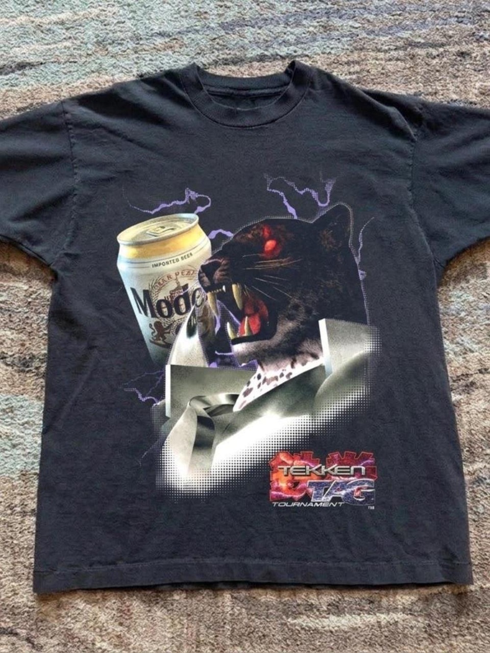 Gildan Black Tekken Panther & Can Graphic Tee
